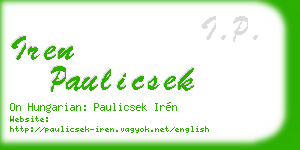iren paulicsek business card